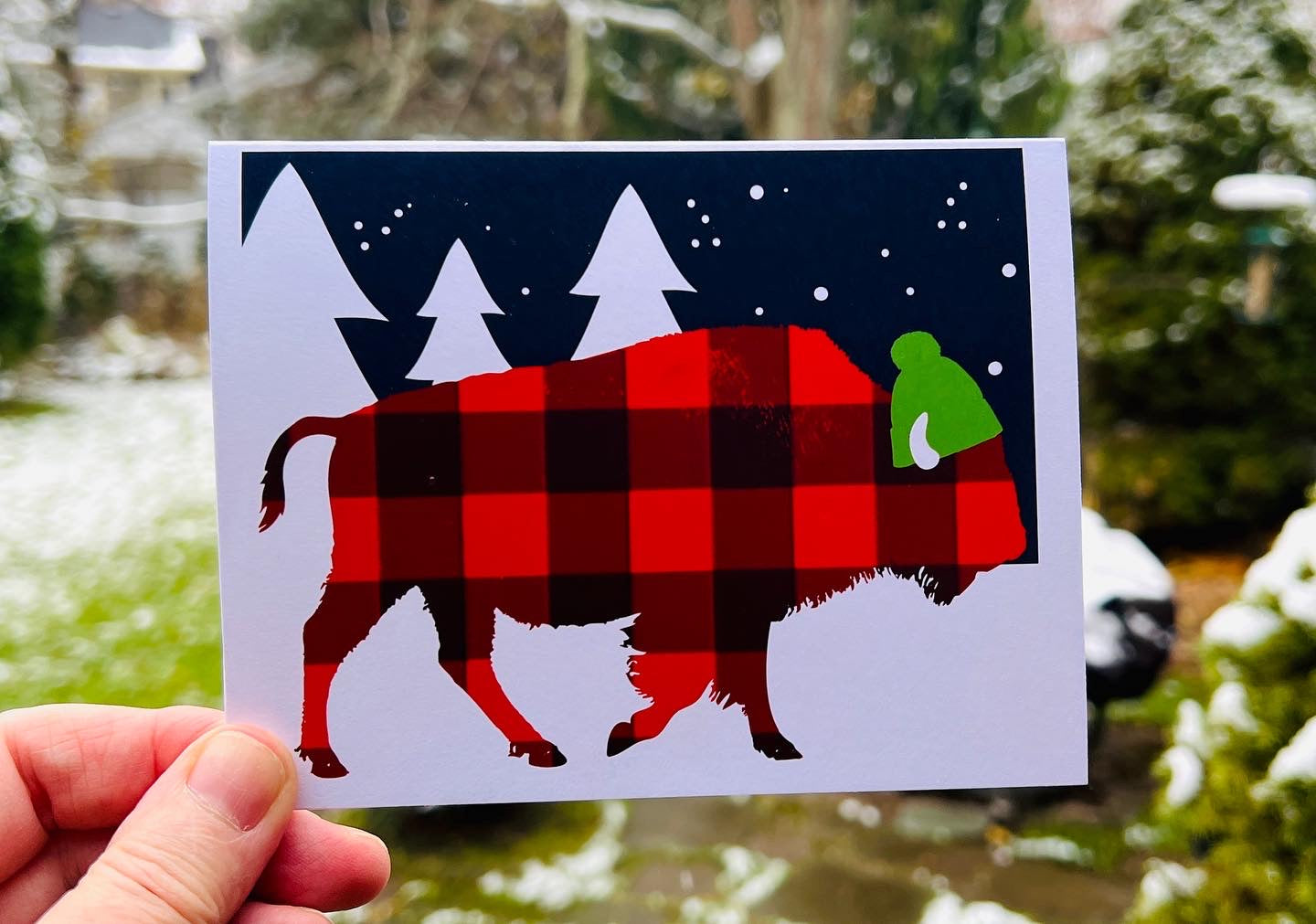 “Buffalo Plaid Bflo” Holiday Card Set