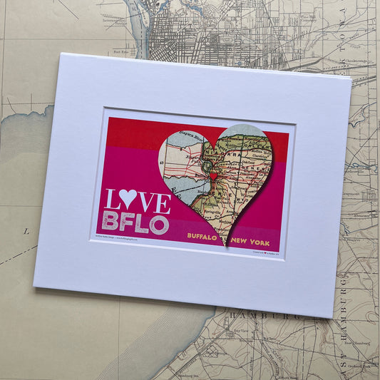 “I Left My Heart in Bflo” matted print