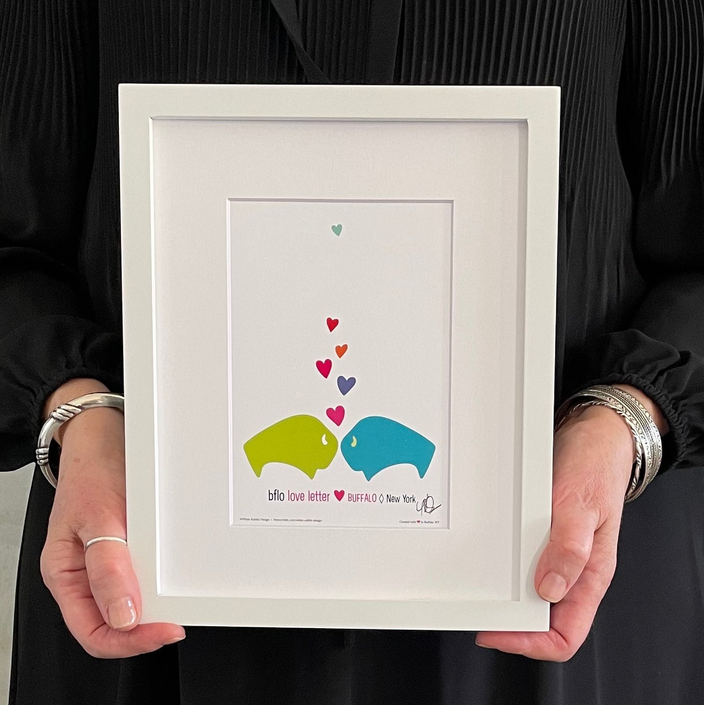 “Loving Buffalos” matted print