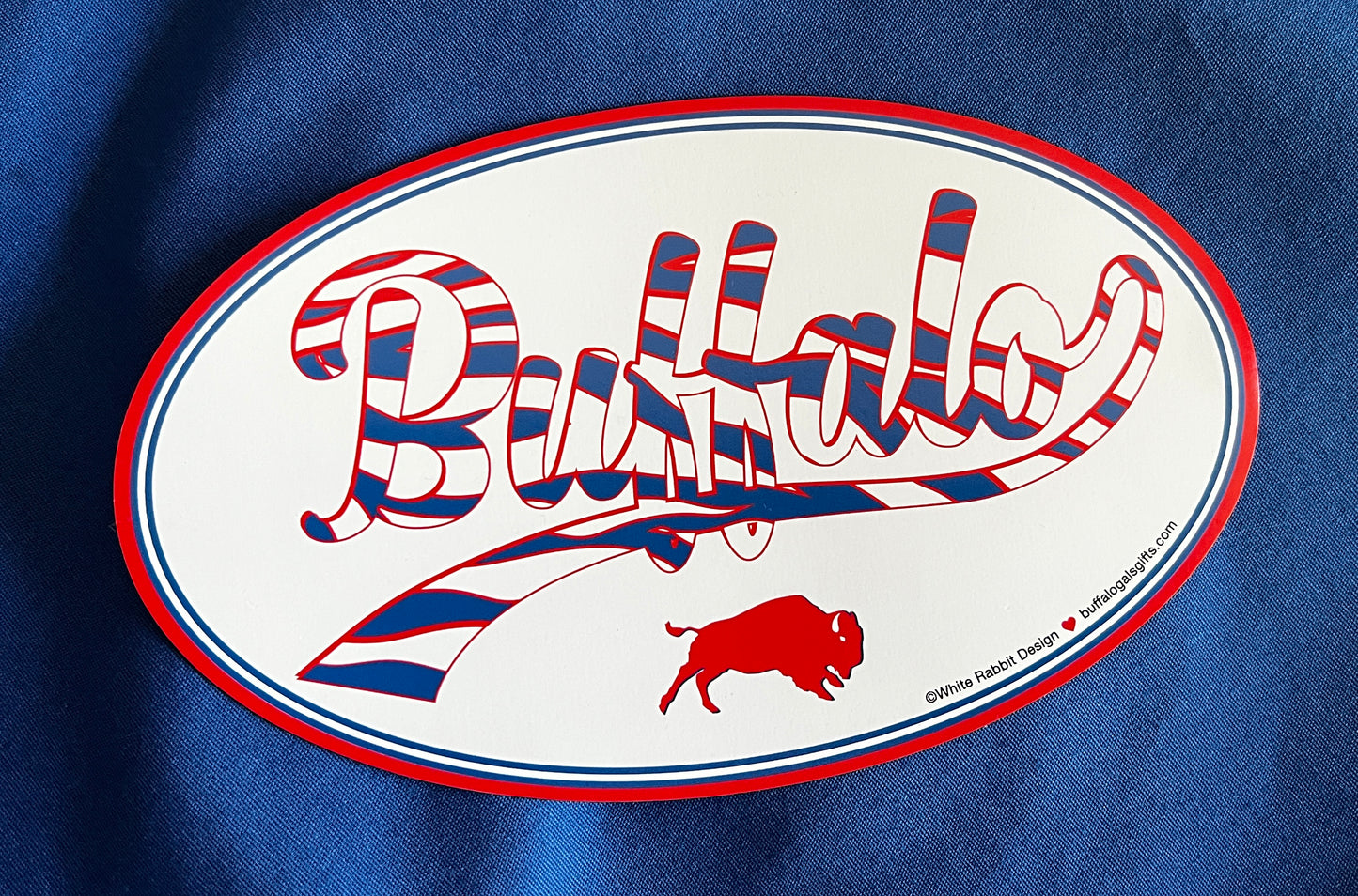 “Red, White & Blue Buffalo” oval magnet