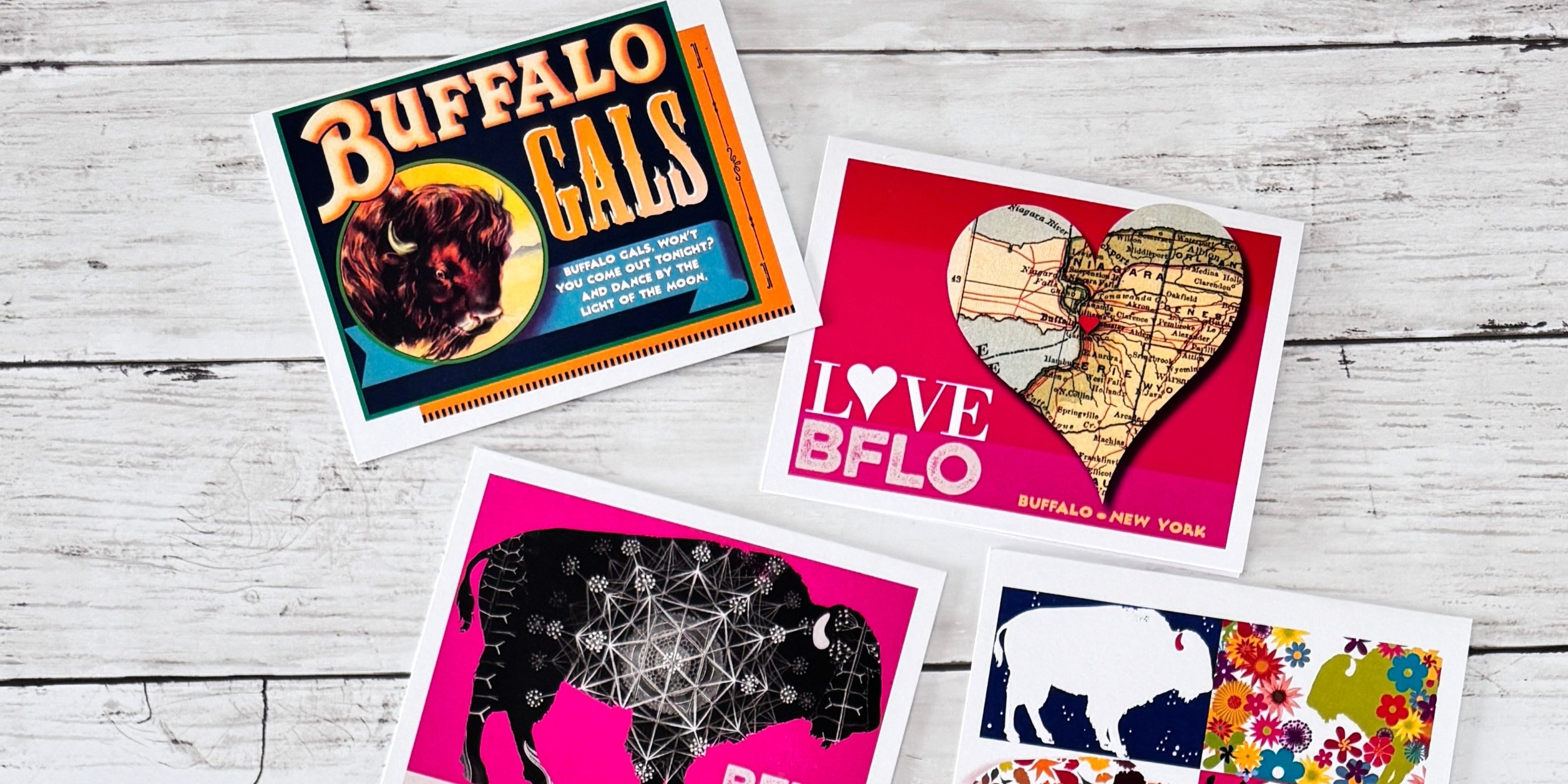 Bufflao Note Buffalo Note Cards + Postcards - Buffalo Gals
