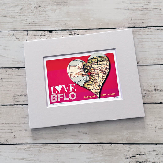 “I Left My Heart in Bflo” matted print