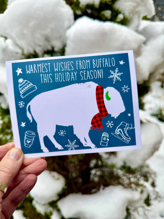 “Warmest Wishes from Buffalo this Holiday Season” holiday card / set of 6