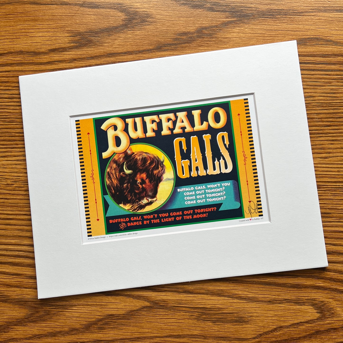 “Buffalo Gals Won’t You Come Out Tonight?” matted print