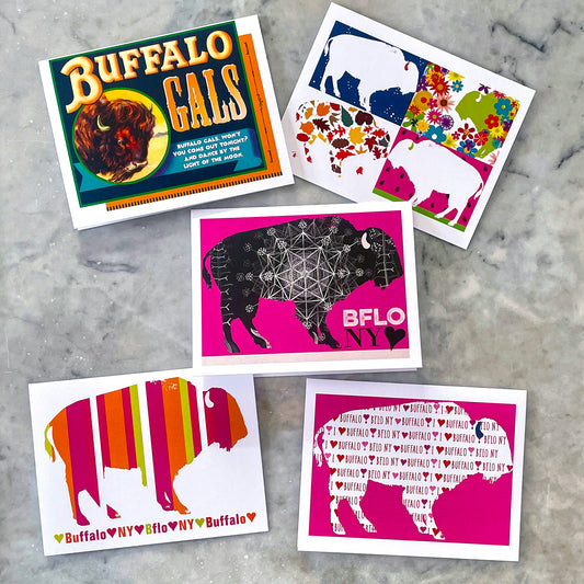 Bufflao Note Buffalo Note Cards + Postcards - Buffalo Gals