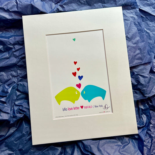 “Loving Buffalos” matted print